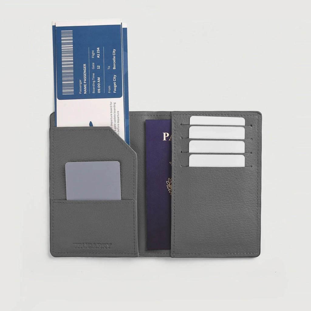 Bernardi Grey Leather Travel Wallet
