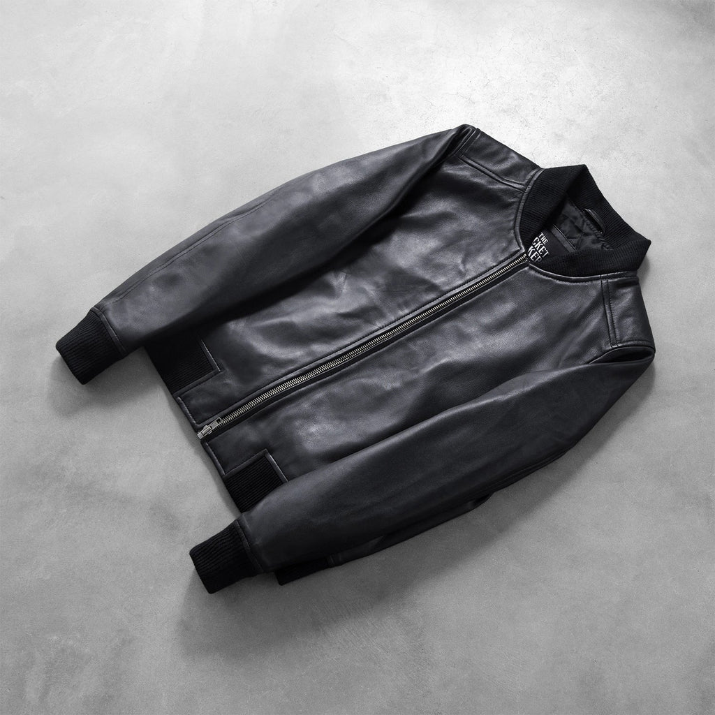 Bliss Black Leather Bomber Jacket SH632
