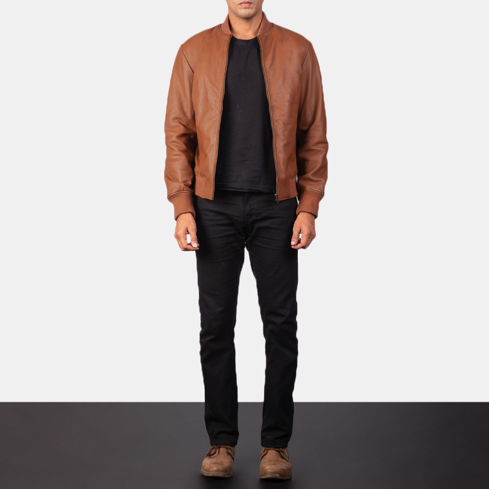 Shane Brown Leather Bomber Jacket SH86
