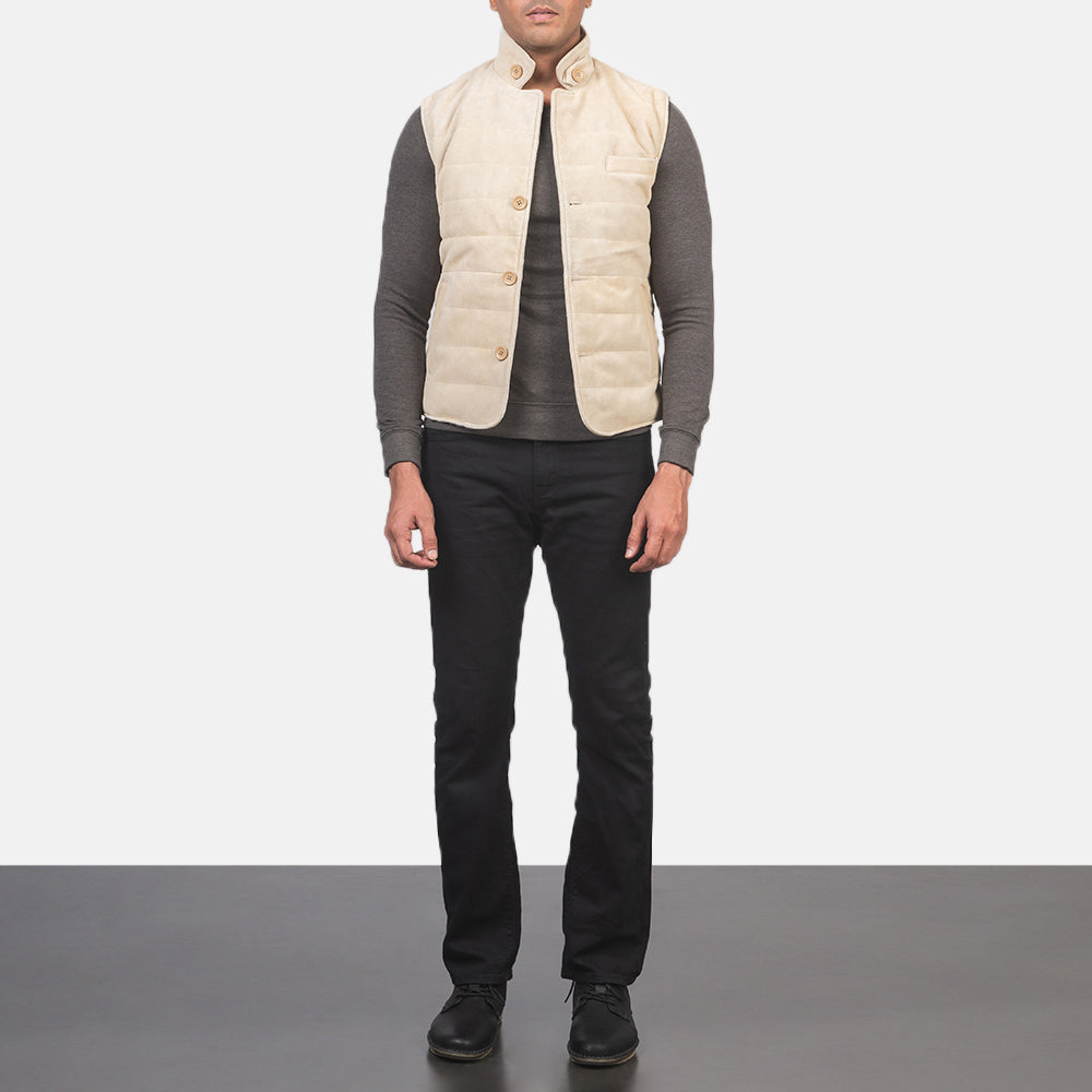 Tony Off-White Suede Vest SH59