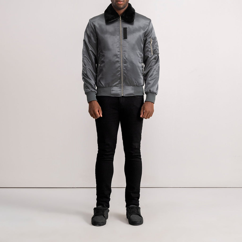 Clyde B-15 Grey Bomber Jacket