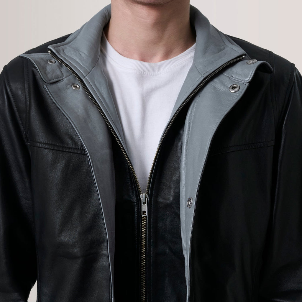 Henrik Black Leather Cafe Racer