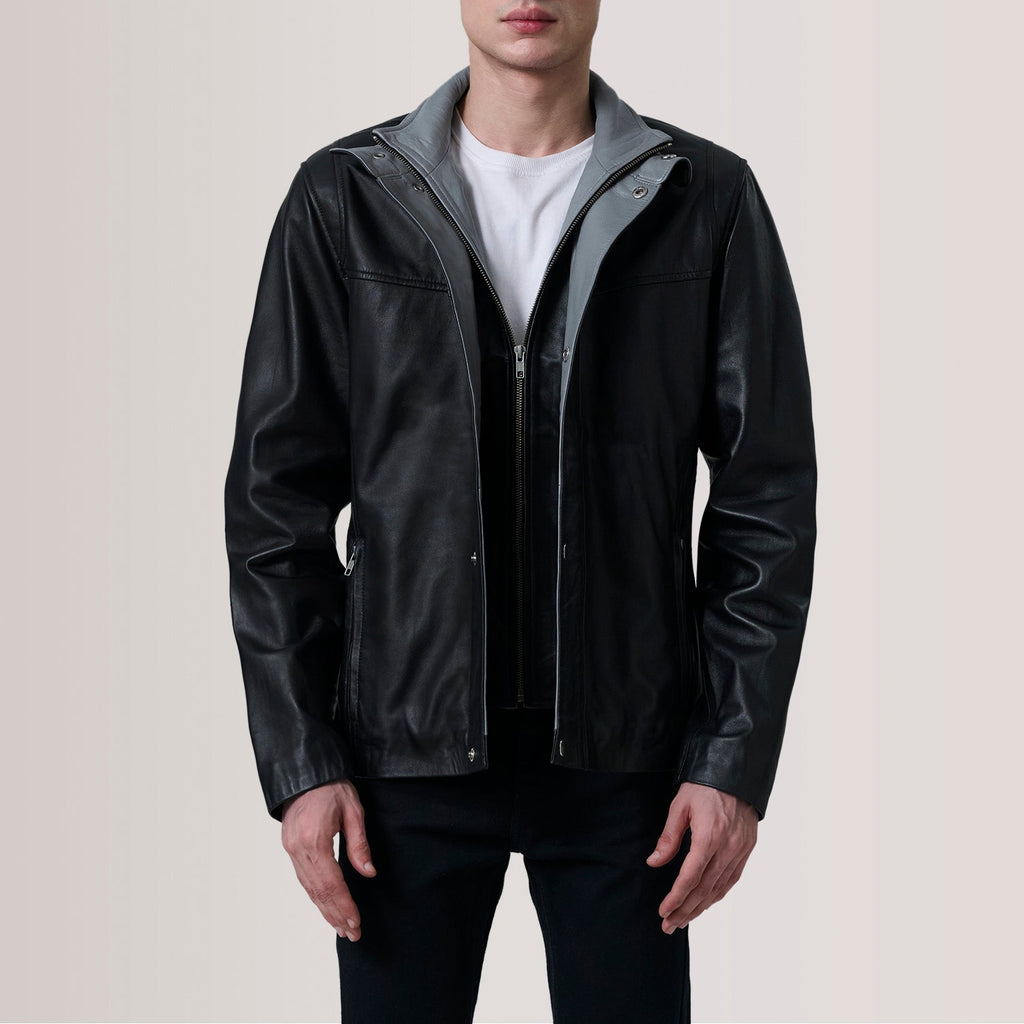 Henrik Black Leather Cafe Racer