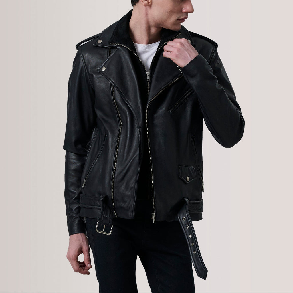 Kole Black Leather Double Rider Jacket