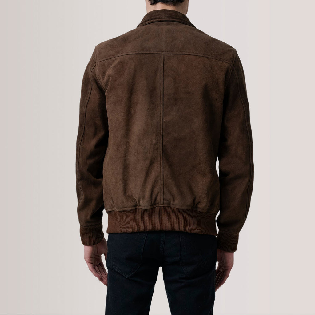 Lester Brown Suede Bomber Jacket