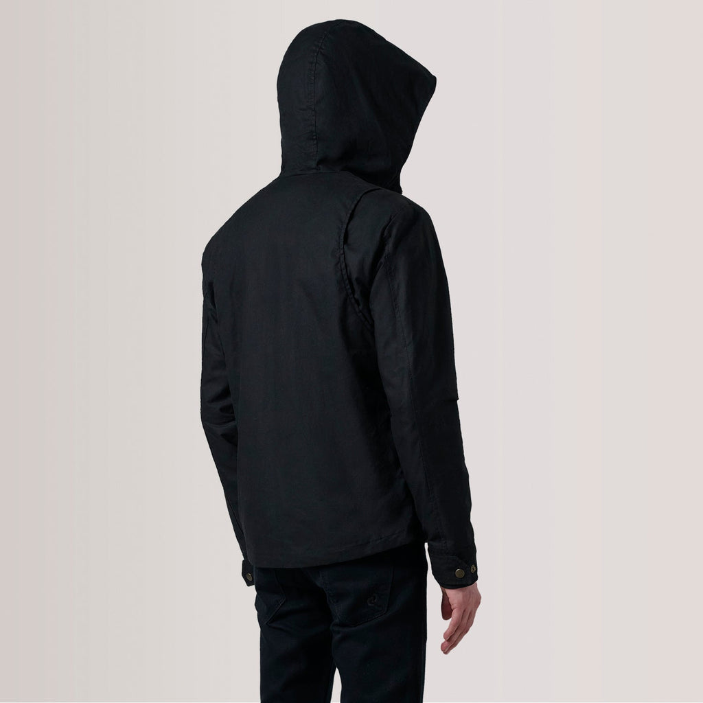 Marlo Black Canvas Hooded Work Jacket