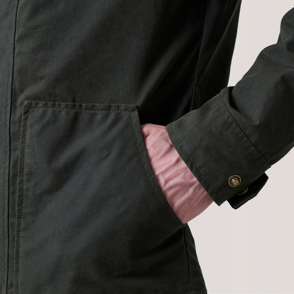 Marlo Olive Canvas Hooded Work Jacket