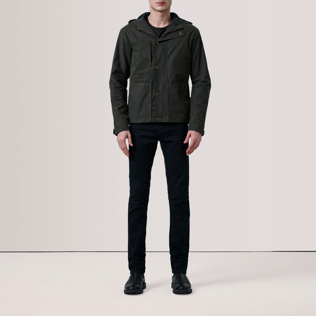 Marlo Olive Canvas Hooded Work Jacket