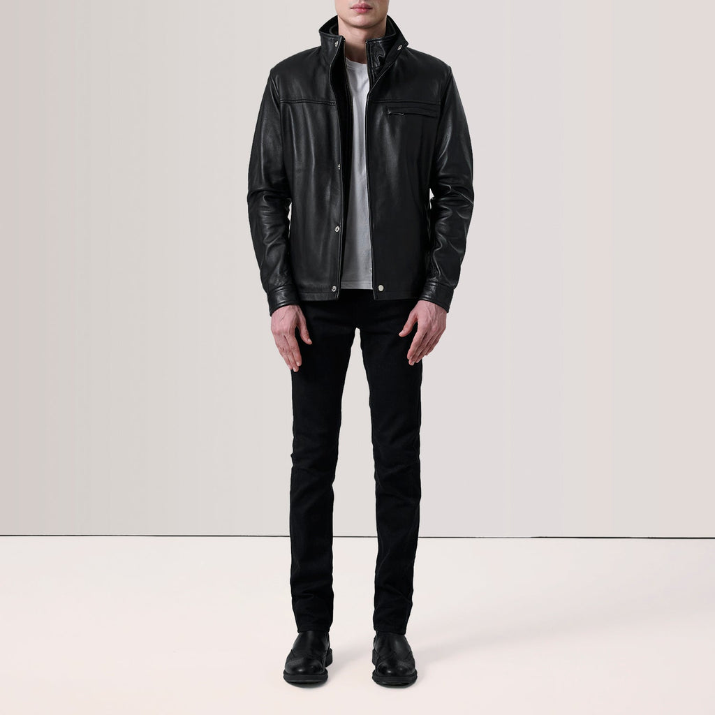 Sean Black Leather Classic Jacket SH92