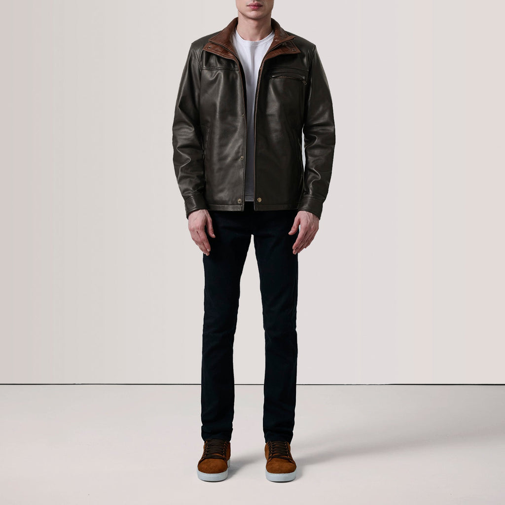Sean Brown Leather Classic Jacket SH90