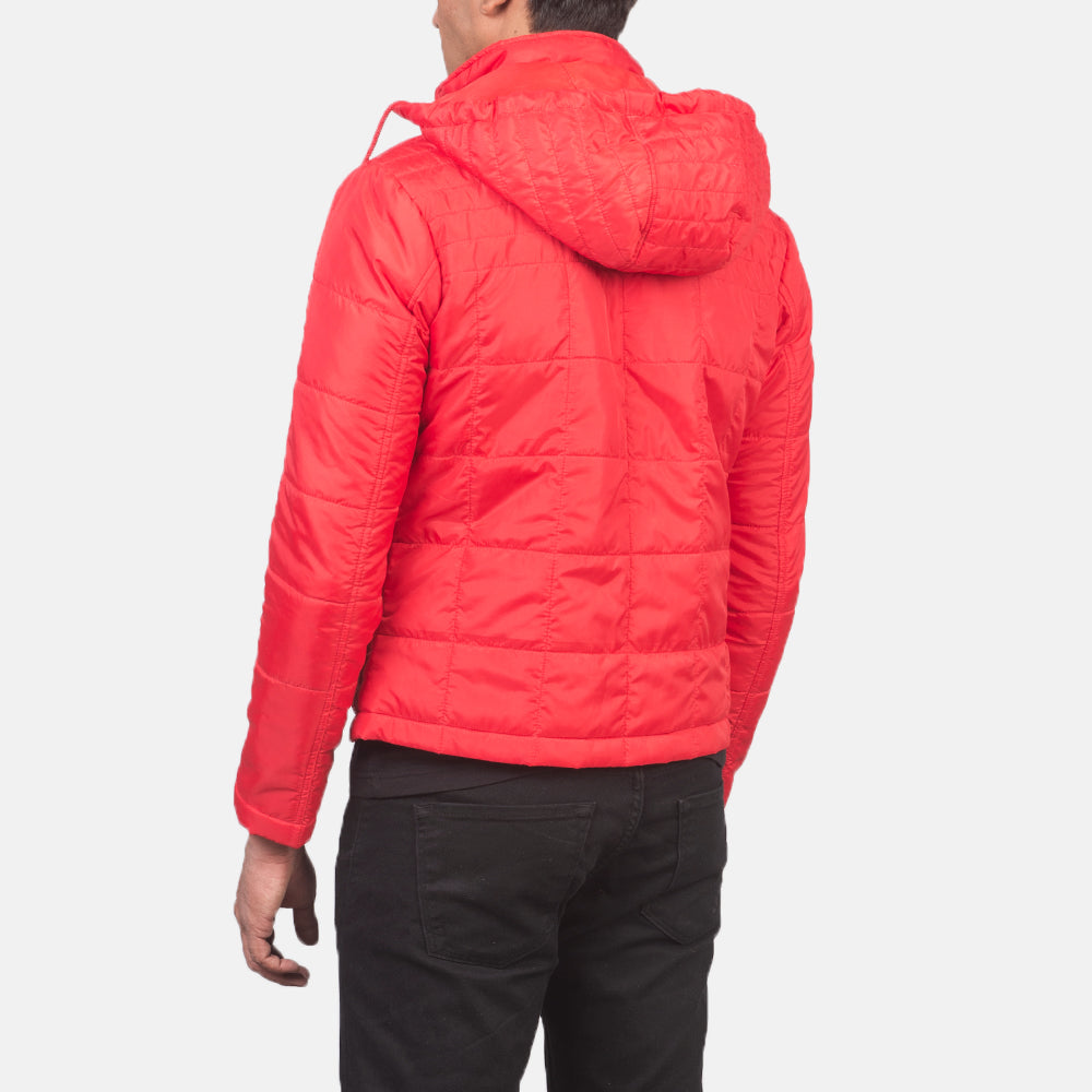 Alps Quilted Red Hooded Windbreaker Jacket