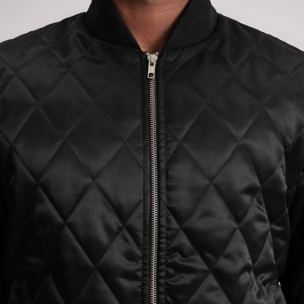 Danson Quilted Black Varsity Jacket