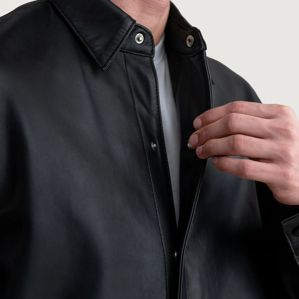 Haven Black Leather Shirt