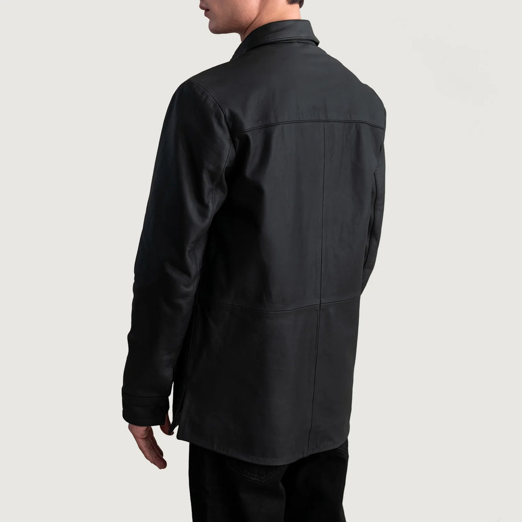 Haven Matte Black Leather Shirt