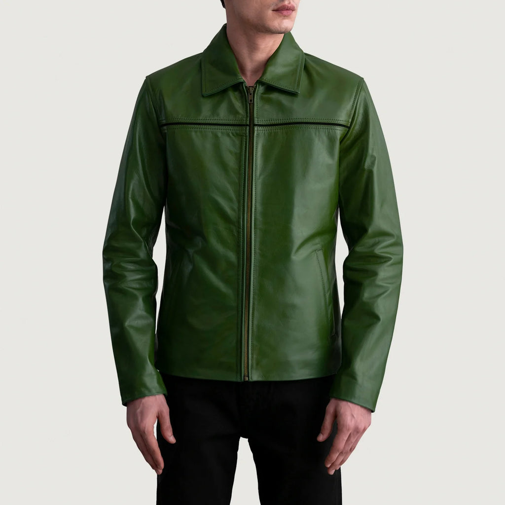 Mystical Green Leather Jacket