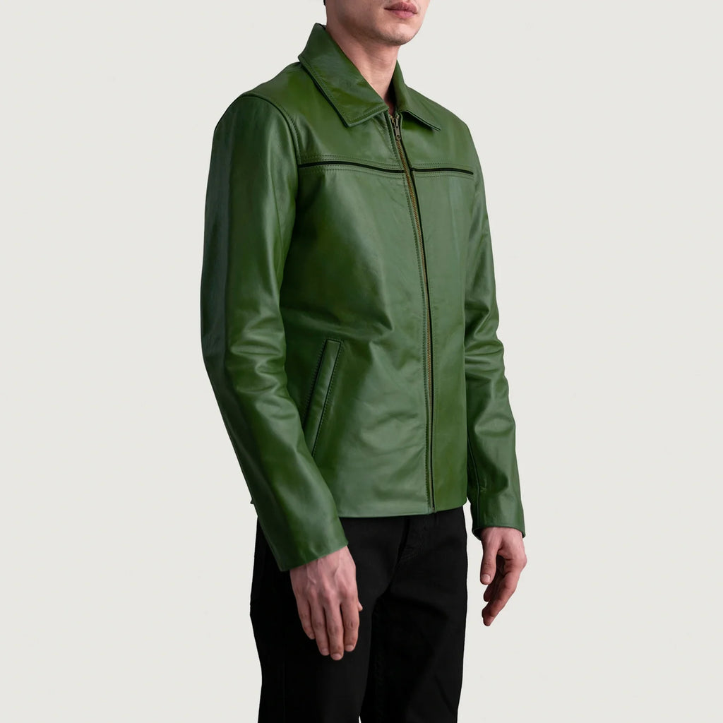 Mystical Green Leather Jacket