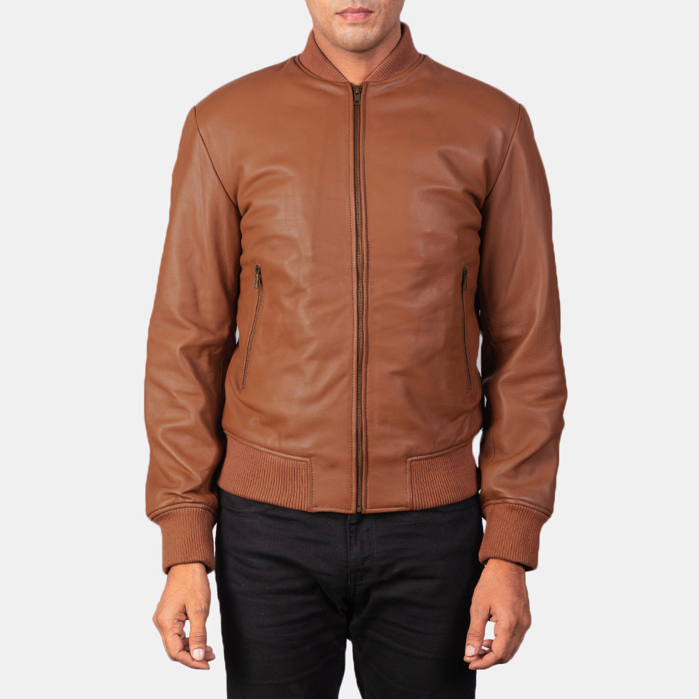 Shane Brown Leather Bomber Jacket SH86