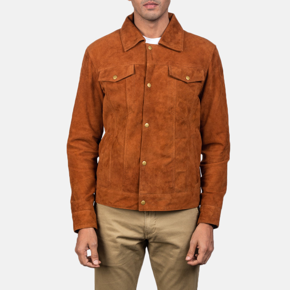 Stallon Brown Suede Trucker Jacket SH76