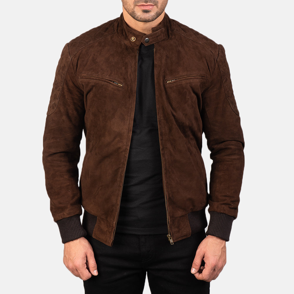 Sven Mocha Suede Bomber Jacket SH72