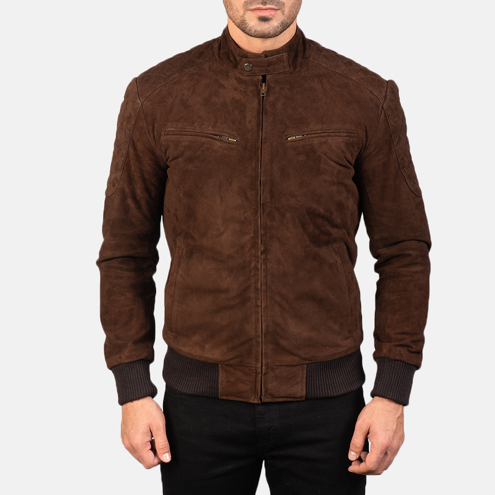 Sven Mocha Suede Bomber Jacket SH72