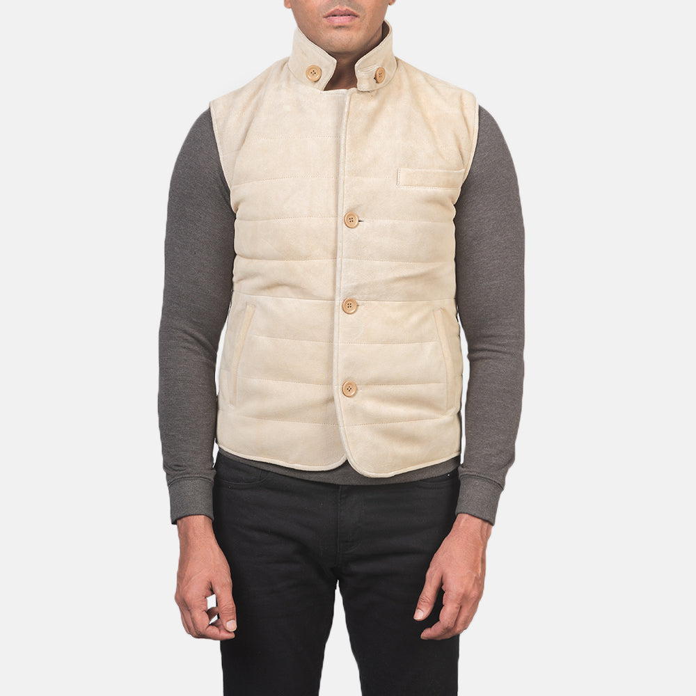 Tony Off-White Suede Vest SH59
