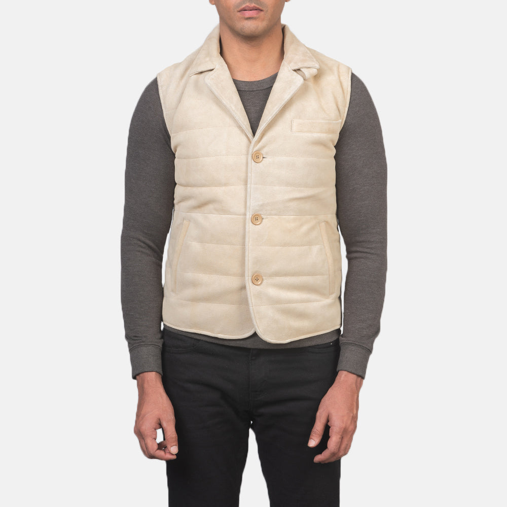 Tony Off-White Suede Vest SH59