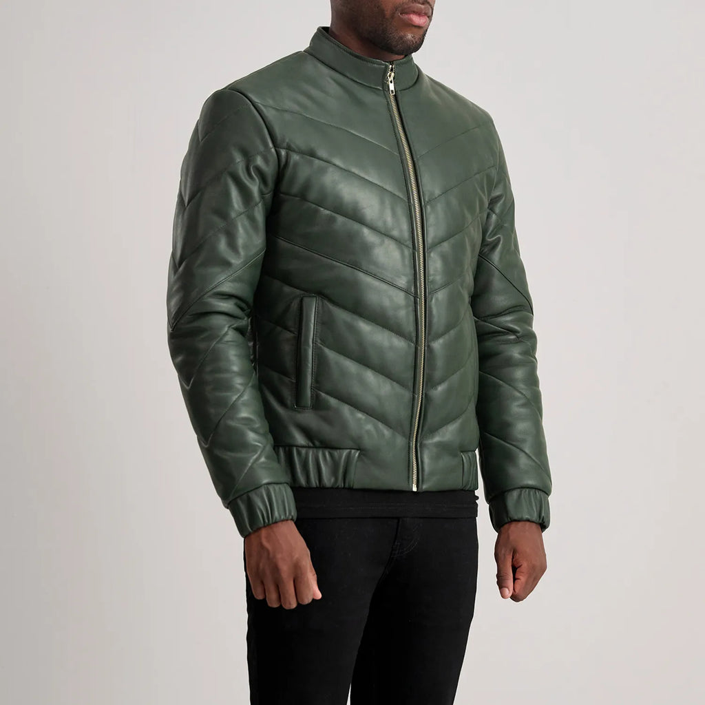 Travis Green Leather Puffer Jacket SH57