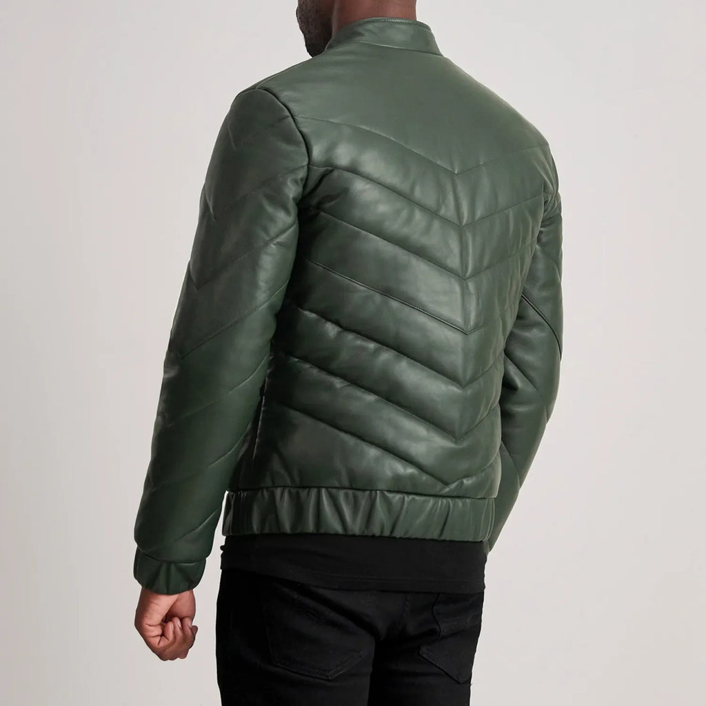 Travis Green Leather Puffer Jacket SH57