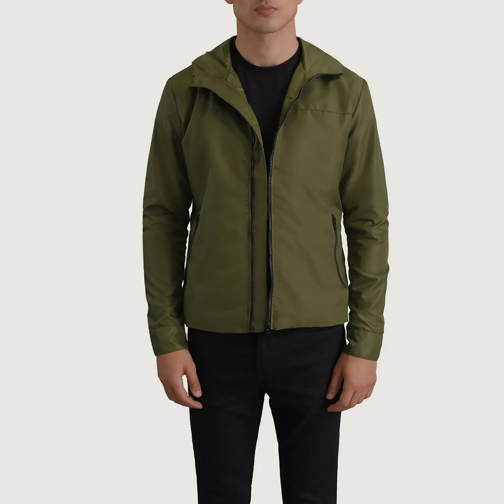 Wesley Green Hooded Windbreaker Jacket SH29