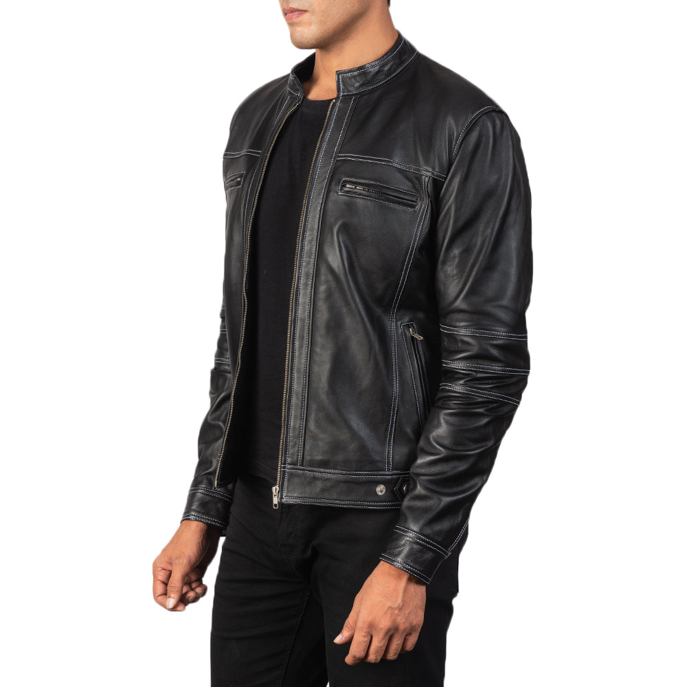 Youngster Black Leather Biker Jacket SH17