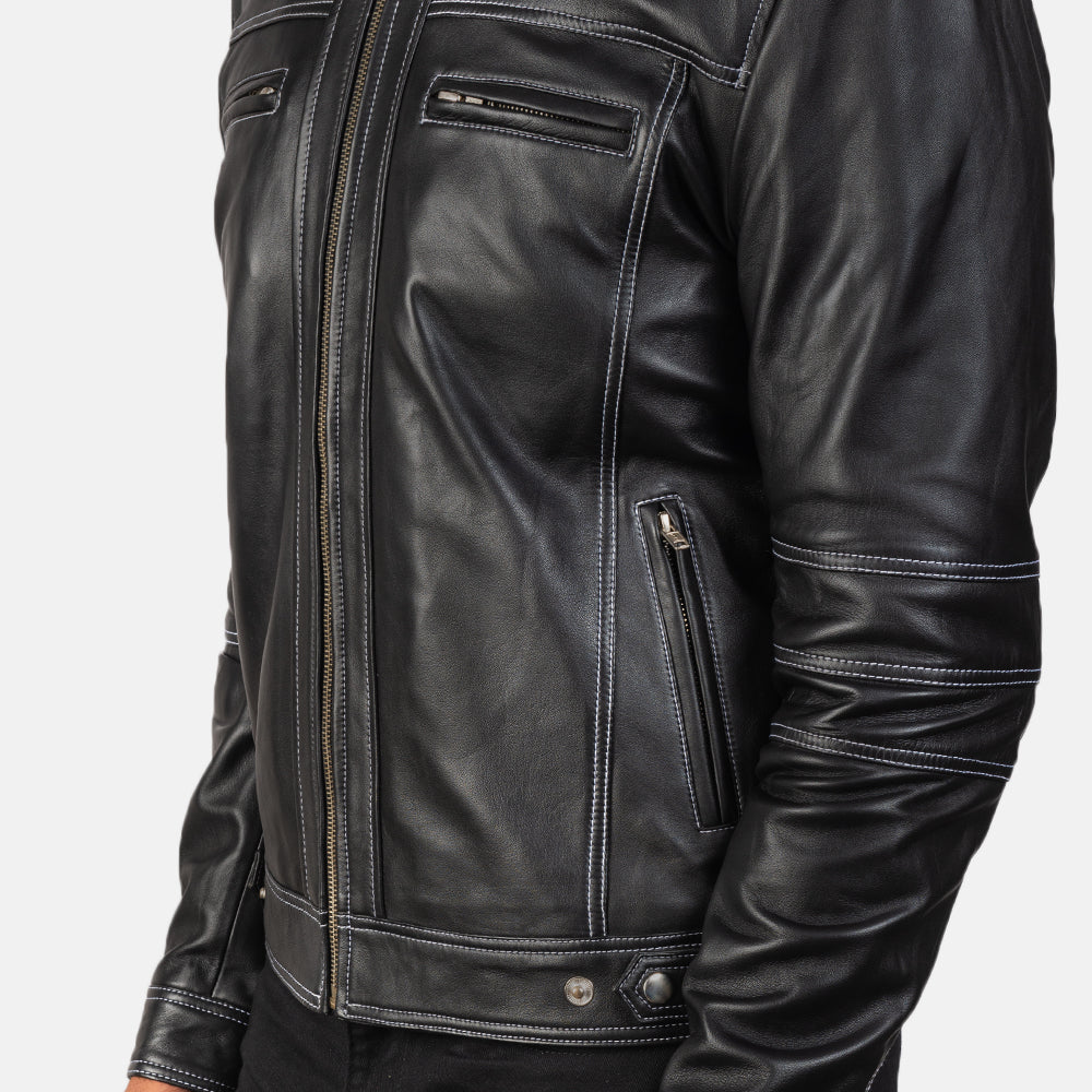 Youngster Black Leather Biker Jacket SH17