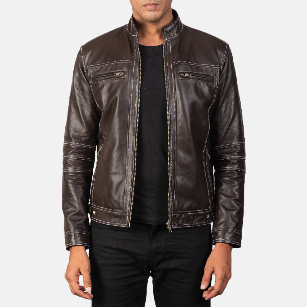 Youngster Brown Leather Biker Jacket SH16