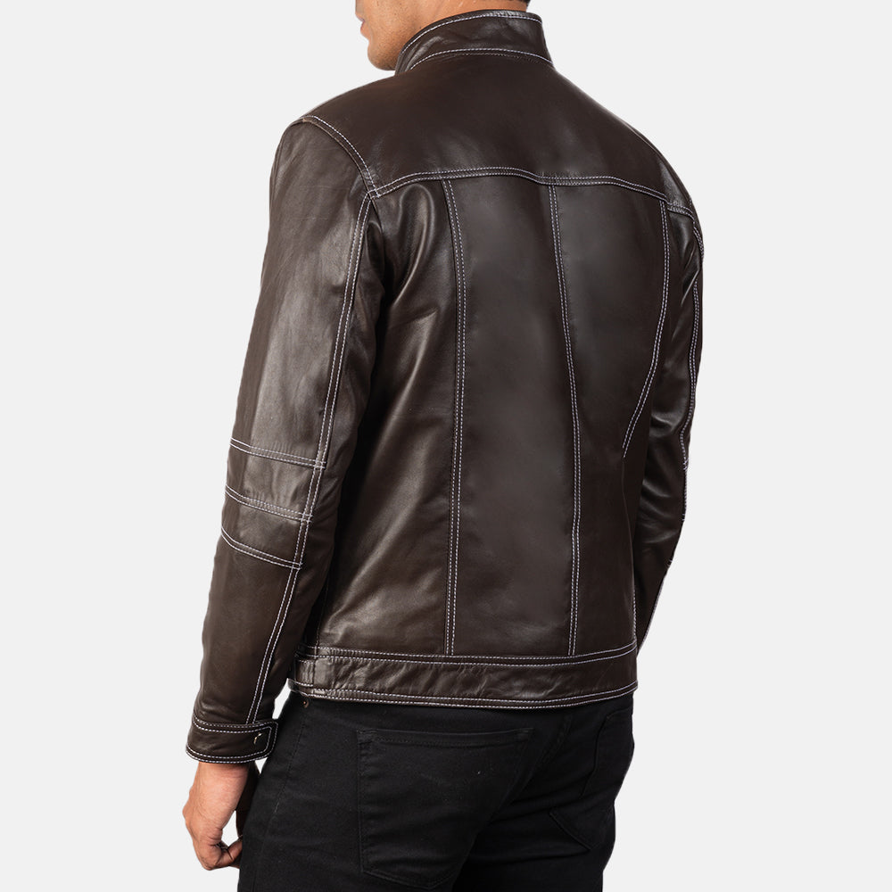 Youngster Brown Leather Biker Jacket SH16