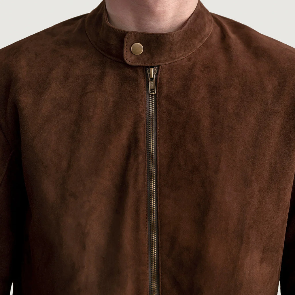 Zen Brown Suede Biker Jacket SH06