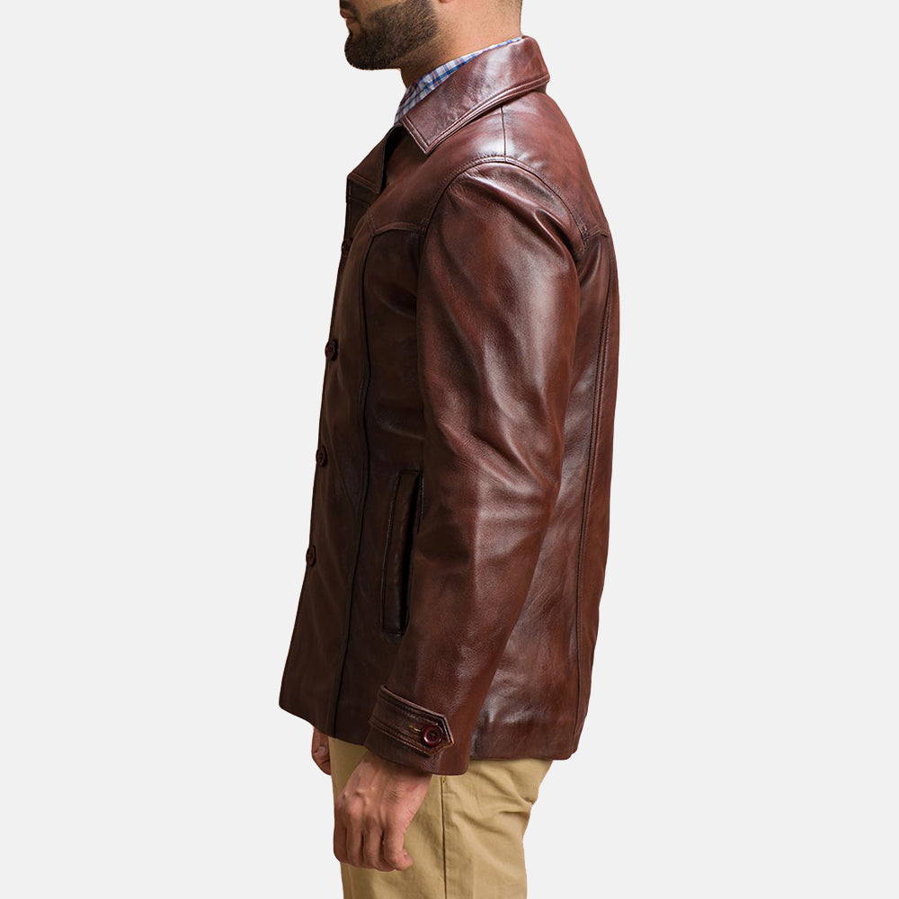 Vincent Alley Brown Leather Jacket SH44
