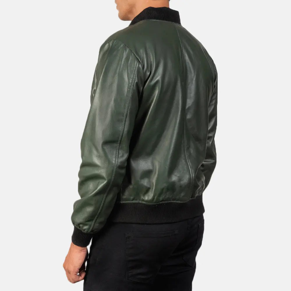 Shane Green Leather Bomber Jacket SH85