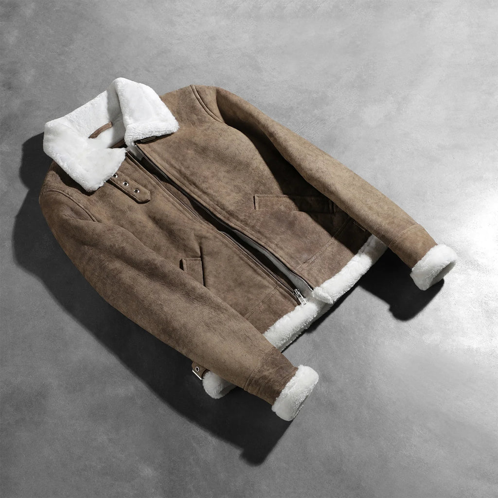 Sherilyn B-3 Distressed Brown Leather Bomber Jacket SH534