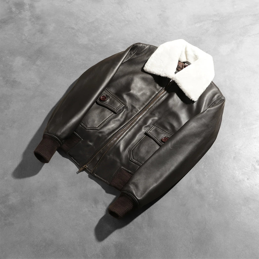 Stella G-1 Brown Leather Bomber Jacket SH530