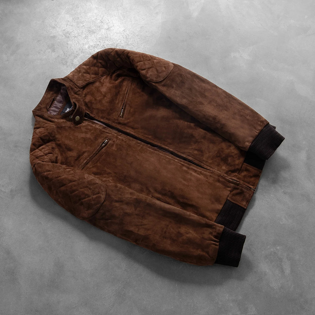 Sven Mocha Suede Bomber Jacket SH72