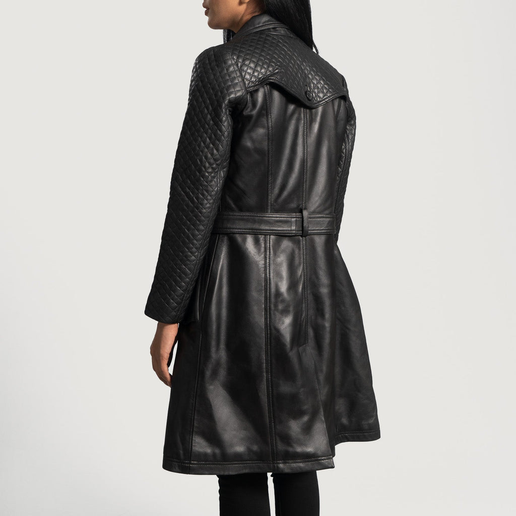 Sweet Susan Black Leather Trench Coat SH526