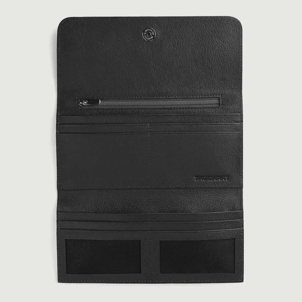Taylor Black Leather Continental Wallet