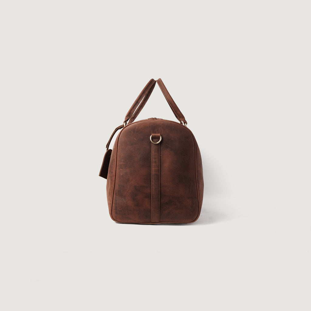 The Darrio Vintage Distressed Brown Leather Duffle Bag