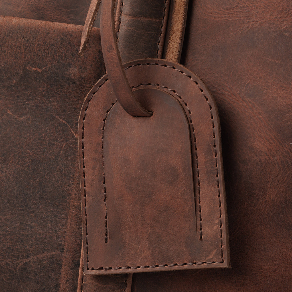 The Darrio Vintage Distressed Brown Leather Duffle Bag