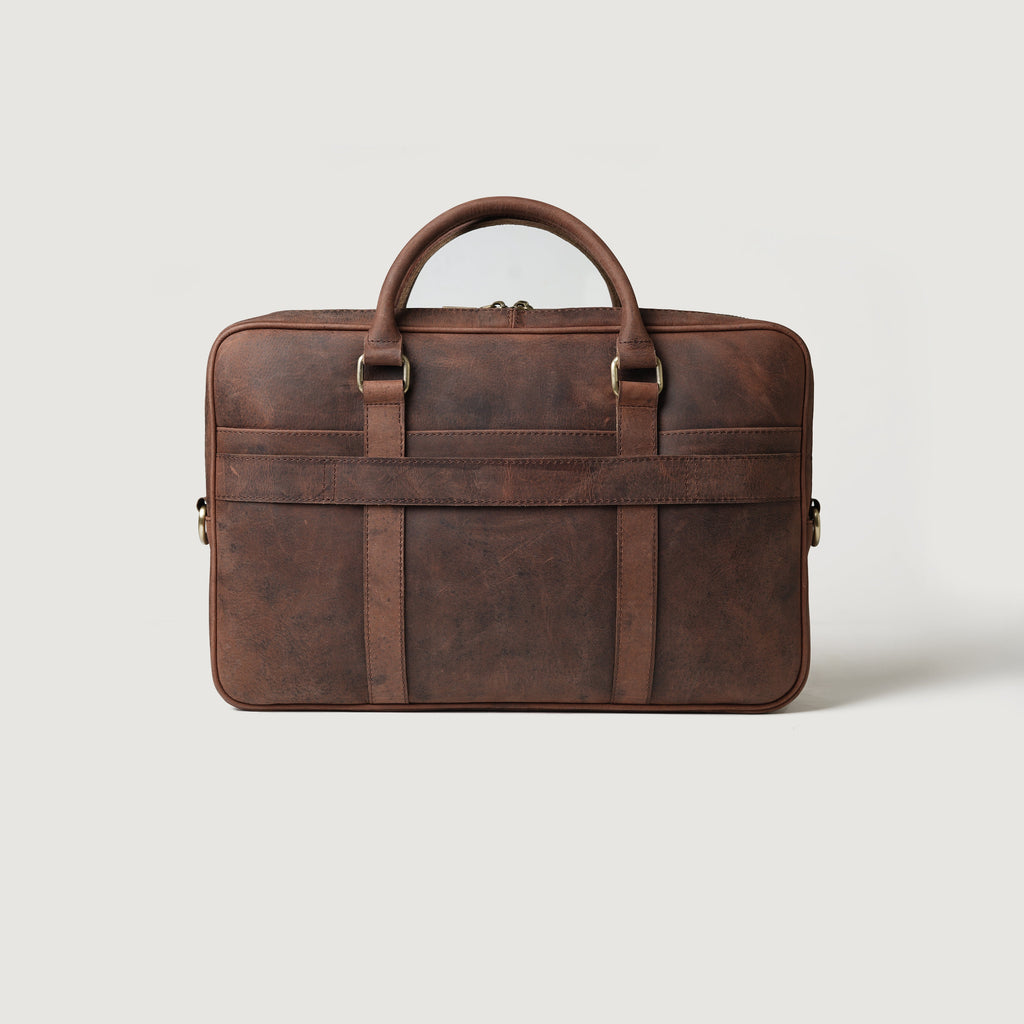 The Preston Vintage Distressed Brown Leather