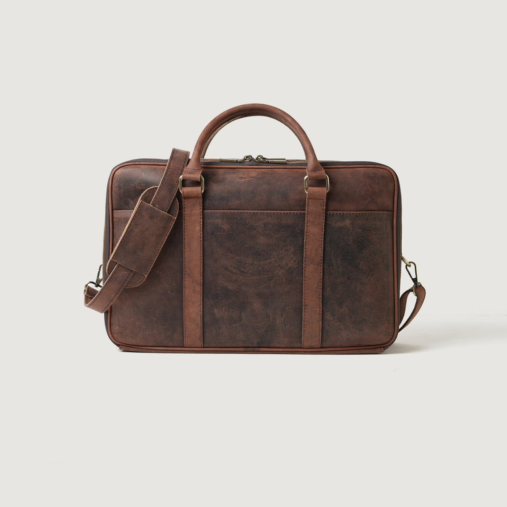 The Preston Vintage Distressed Brown Leather