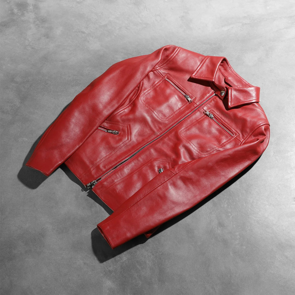 Tomachi Red Leather Jacket SH523