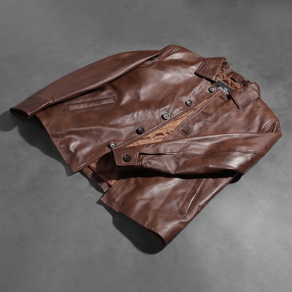 Waffle Brown Leather Jacket SH40