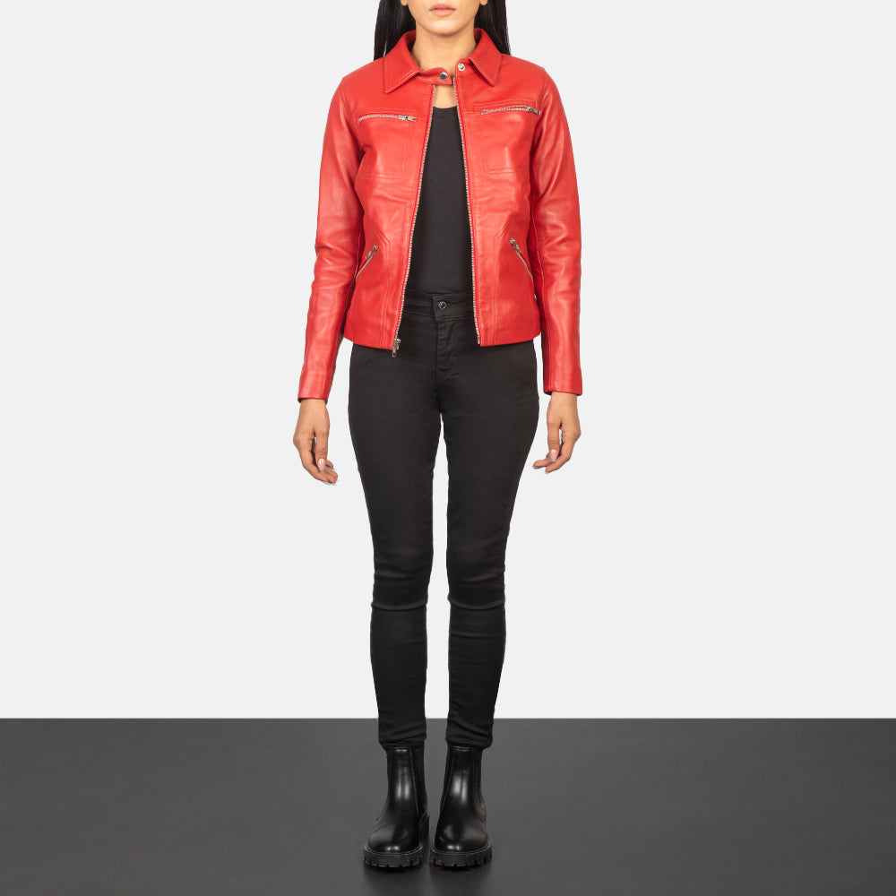 Tomachi Red Leather Jacket SH523