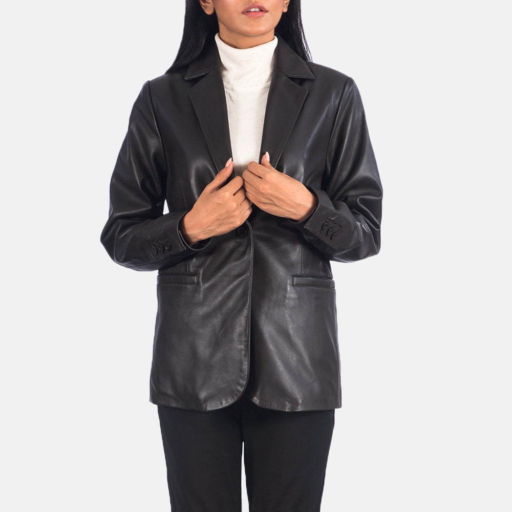Norma Brown Leather Blazer SH575