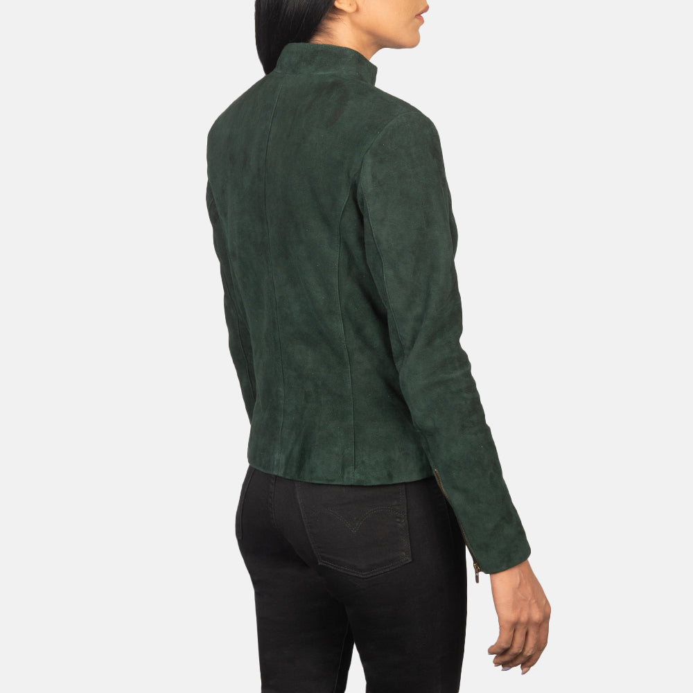 Rumella Green Suede Biker Jacket SH556